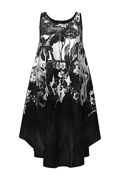 Ulla Popken Maxikleid Midikleid Blüten A-Linie Rundhals ärmellos günstig online kaufen