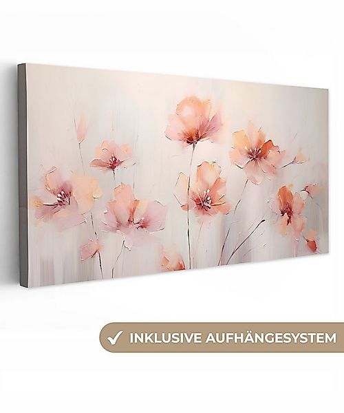 OneMillionCanvasses® Leinwandbild Panorama Mohn - Blumen - Kunst - Abstrakt günstig online kaufen