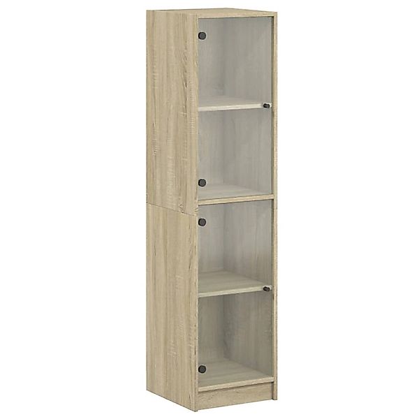 vidaXL Highboard mit Glastüren Sonoma-Eiche 35x37x142 cm 836436 günstig online kaufen