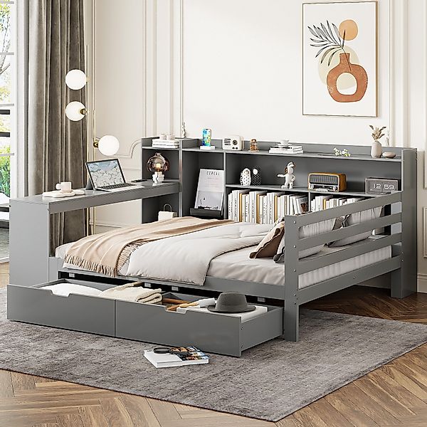 REDOM Schlafsofa Daybett,Funktionsbett,Stauraumbett, aus Massivholz 140x200 günstig online kaufen