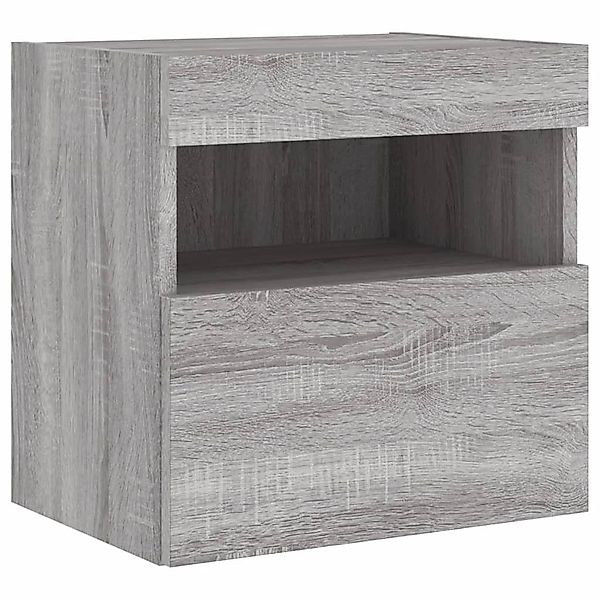 vidaXL TV-Wand TV-Wandschrank mit LED-Leuchten Grau günstig online kaufen