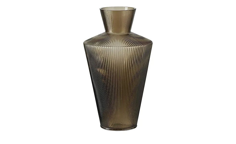 HOME STORY Vase ¦ braun ¦ Glas ¦ Maße (cm): H: 25  Ø: 14.5 Accessoires > Va günstig online kaufen