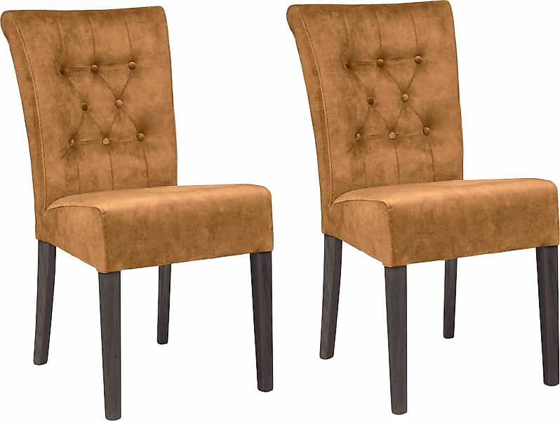 Home affaire Esszimmerstuhl "Queen BESTSELLER" (Set) 2 Stk. Samtvelours Pol günstig online kaufen