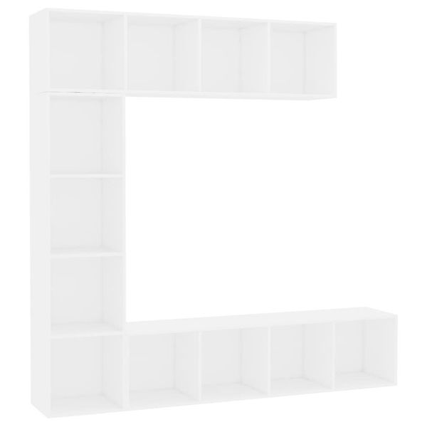 vidaXL Bücherregal 3-tlg. Bücher-/TV-Schrank Set Weiß günstig online kaufen