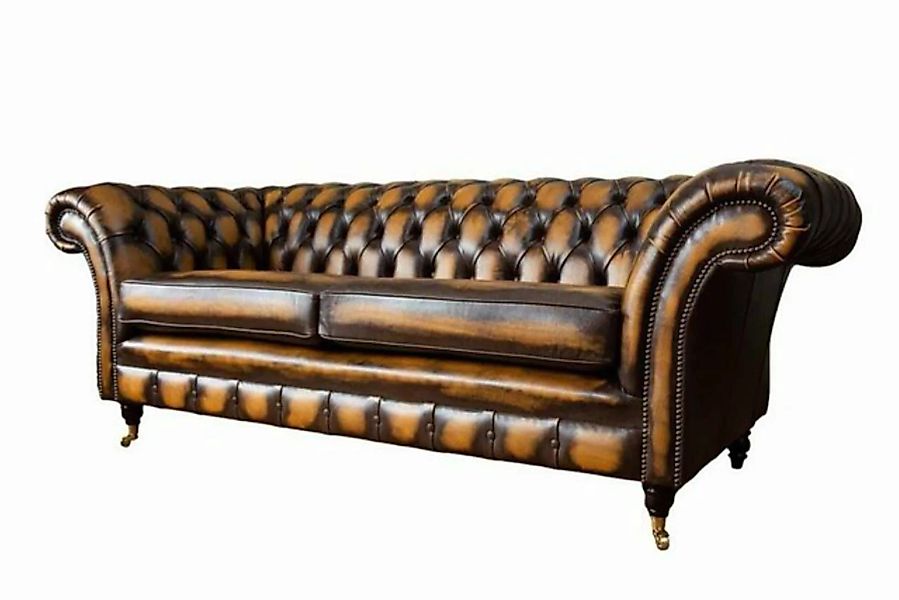 JVmoebel Sofa Braunes Sofa 3 Sitzer Couch design Chesterfield Polster Sitz günstig online kaufen