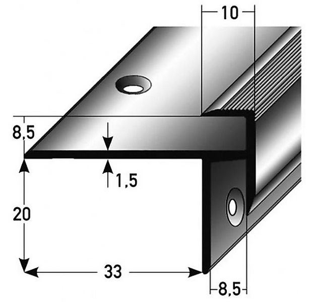 PROVISTON Treppenkantenprofil Aluminium, 10 x 8.5 x 1000 mm, Bronze Dunkel, günstig online kaufen