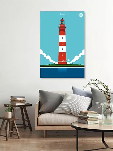 Poster / Leinwandbild - Leuchtturm Amrum günstig online kaufen