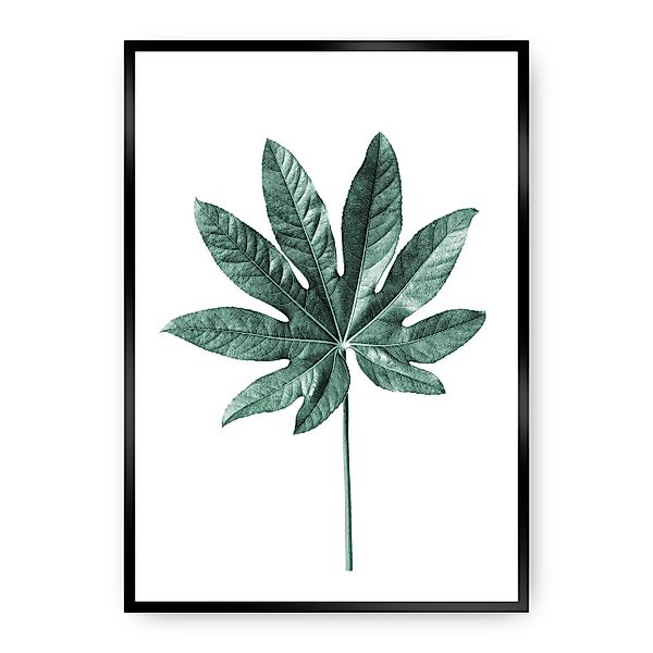 Poster Leaf Emerald Green, 70 x 100 cm , Rahmen wählen: schwarz günstig online kaufen