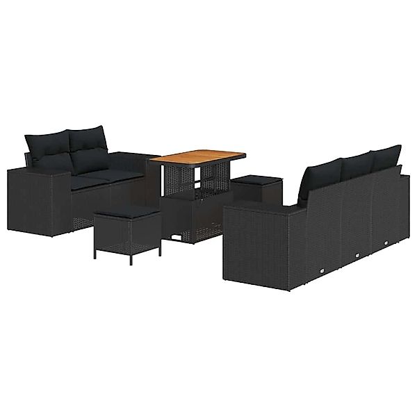 vidaXL Garten-Sofa-Set 8-Tlg Schwarz Poly Rattan 3361949 günstig online kaufen