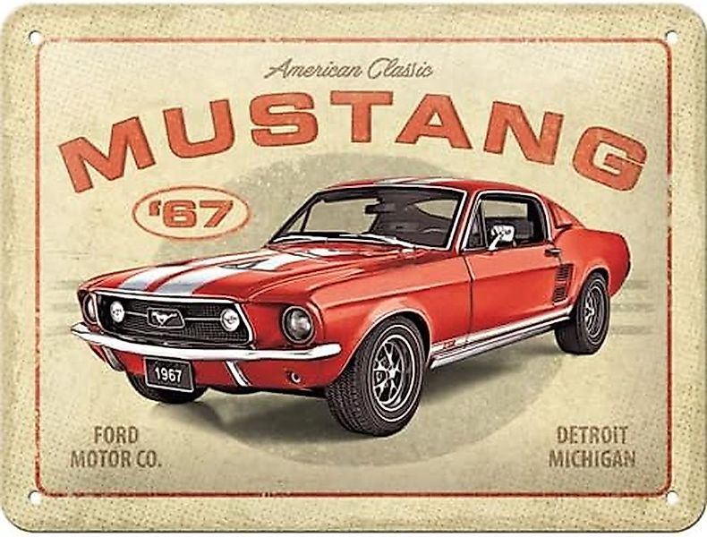 Nostalgic-Art Metallschild Blechschild 15 x 20 cm - Ford Mustang - GT 1967 günstig online kaufen