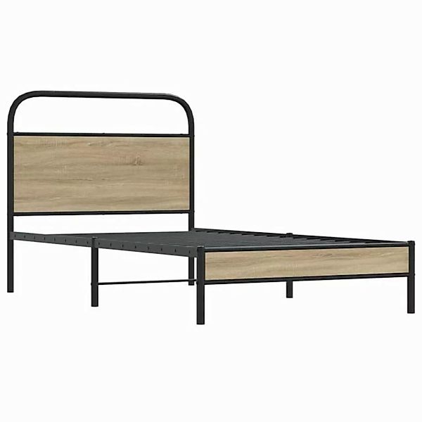 vidaXL Bett Bettgestell ohne Matratze 90x190 cm Räuchereiche Holzwerkstoff günstig online kaufen