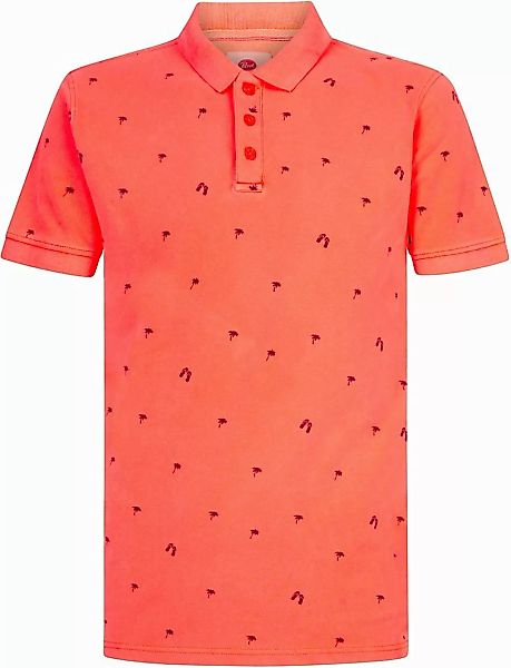 Petrol Polo Shirt Palmen Orange - Größe L günstig online kaufen