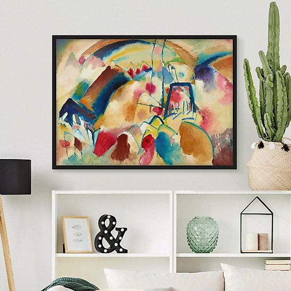 Bild mit Rahmen Kunstdruck - Querformat Wassily Kandinsky - Landschaft mit günstig online kaufen