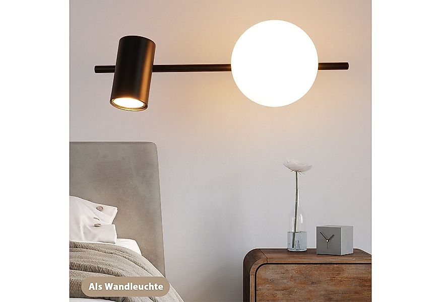 ZMH Deckenleuchte 2 Flammig Modern E14 Deckenlampe 40CM Metall Glaskugel Fl günstig online kaufen