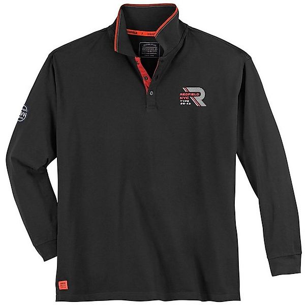 redfield Langarm-Poloshirt Große Größen Herren Langarm-Poloshirt schwarz sp günstig online kaufen