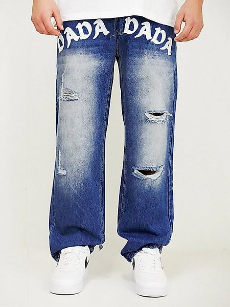 DADA Supreme Regular-fit-Jeans Mit Frontprint und Used-Effekten Loose Denim günstig online kaufen