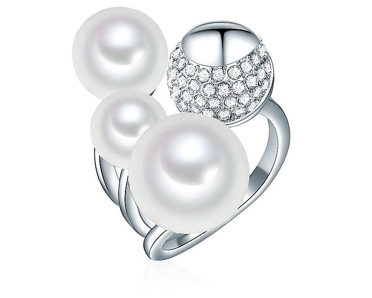 Lulu & Jane Perlenring silber, mit Glas günstig online kaufen