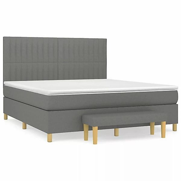 vidaXL Boxspringbett mit Matratze Dunkelgrau 160x200 cm Stoff1358384 günstig online kaufen