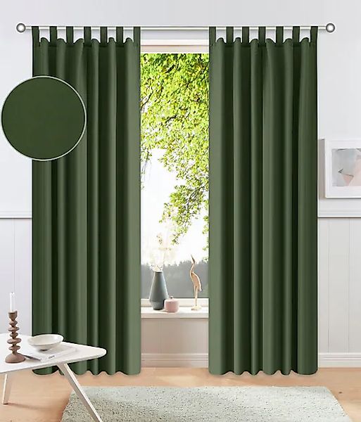Home affaire Vorhang »Parry«, (2 St.), 2-er Set, blickdicht, monochrom, bas günstig online kaufen
