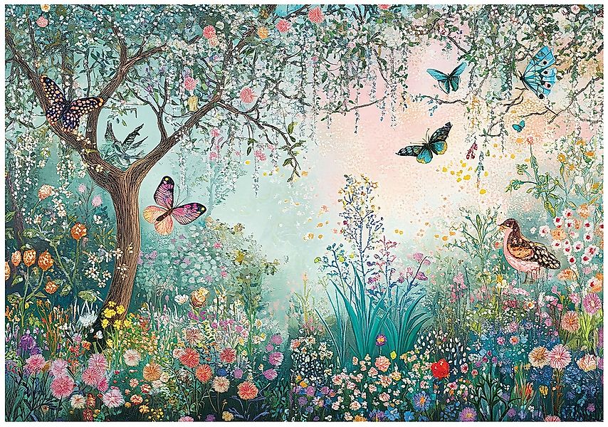 Wallarena Fototapete Garten Natur Vögel Vlies Tapete Wohnzimmer Schlafzimme günstig online kaufen