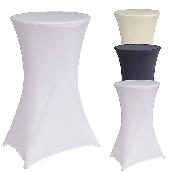 TRUTZHOLM Stehtischhusse Tischdecke Bistrotisch 60cm Weiß günstig online kaufen
