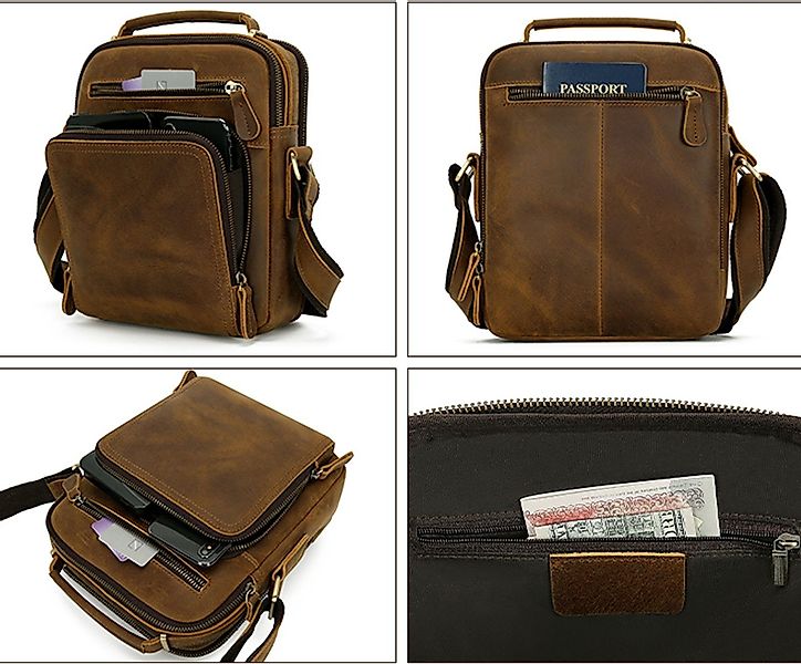 REDOM Umhängetasche Leder Tragetasche Henkeltasche Vintage günstig online kaufen