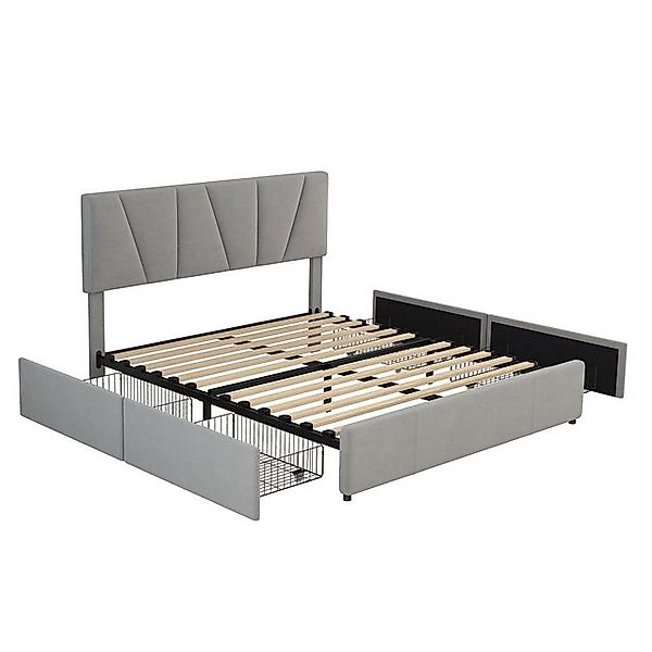 Gotagee Polsterbett Jugendbett Schubladen Doppelbett 160x200cm Verstellbare günstig online kaufen
