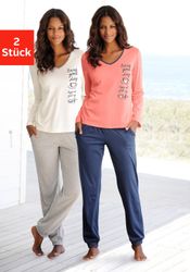 Vivance Dreams Pyjama 2 Stück, 4 Stk. tlg., mit seitlichem Print günstig online kaufen