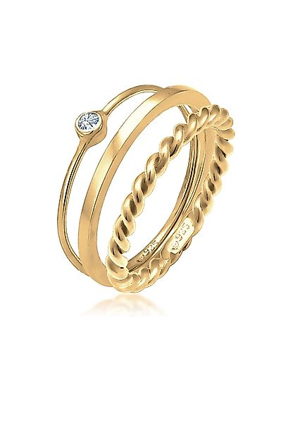Elli Solitärring Ring-Set mit Kristalle 925 günstig online kaufen