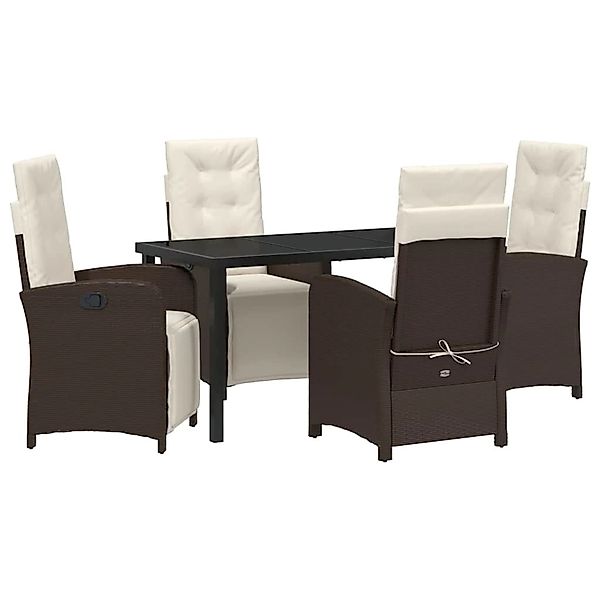 vidaXL Garten Essgruppe 5-Tlg Braun Poly Rattan 3380318 günstig online kaufen