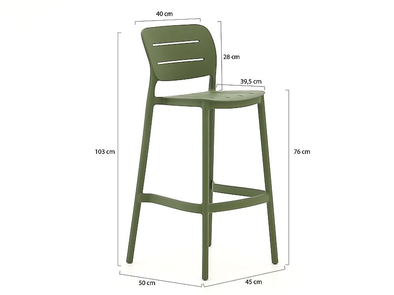 Forza Pazzia/Canzo 70 cm Gartenbar-Set  3-teilig stapelbar verstellbar günstig online kaufen