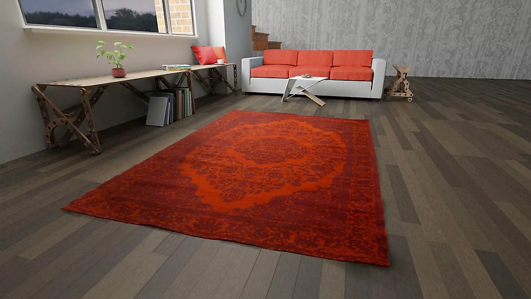morgenland Teppich »Vintage Teppich handgetuftet rot«, rechteckig günstig online kaufen