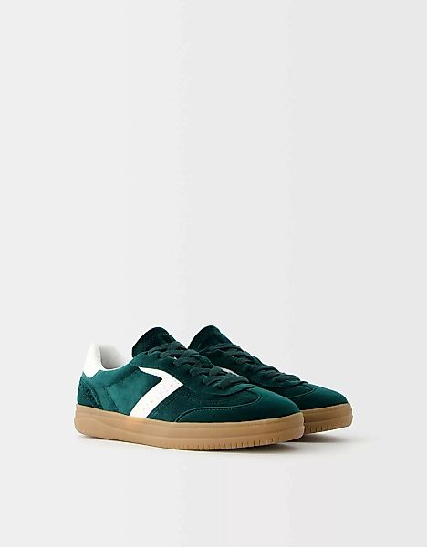 Bershka Retro-Sneaker Aus Samt Damen 41 Grün günstig online kaufen