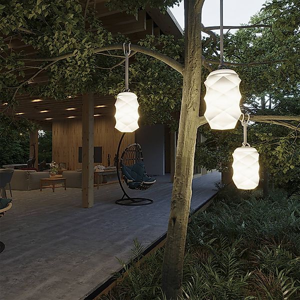 Newgarden Bita LED-Außenhängeleuchte, weiß/braun günstig online kaufen