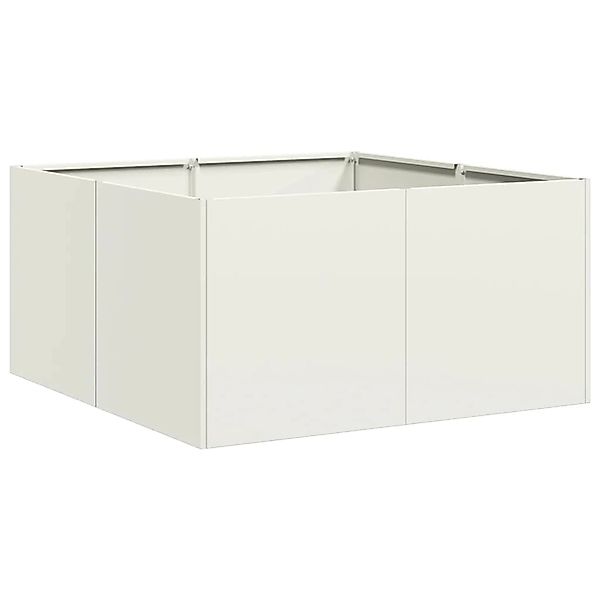 vidaXL Pflanzkübel Weiß 80x80x40 cm Kaltgewalzter Stahl 860739 günstig online kaufen