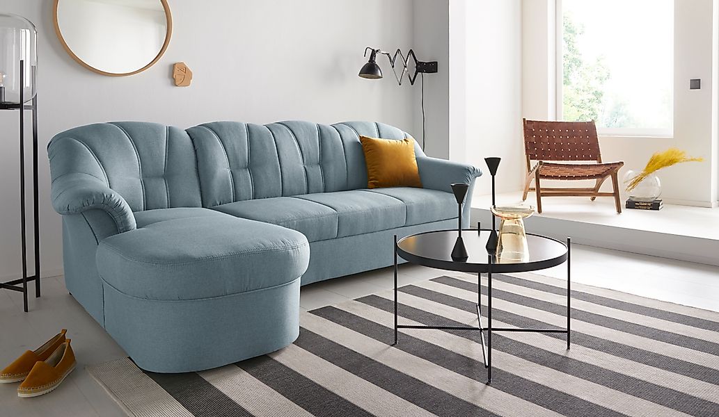 DOMO collection Ecksofa Papenburg, zeitlose Rückensteppung, günstig online kaufen