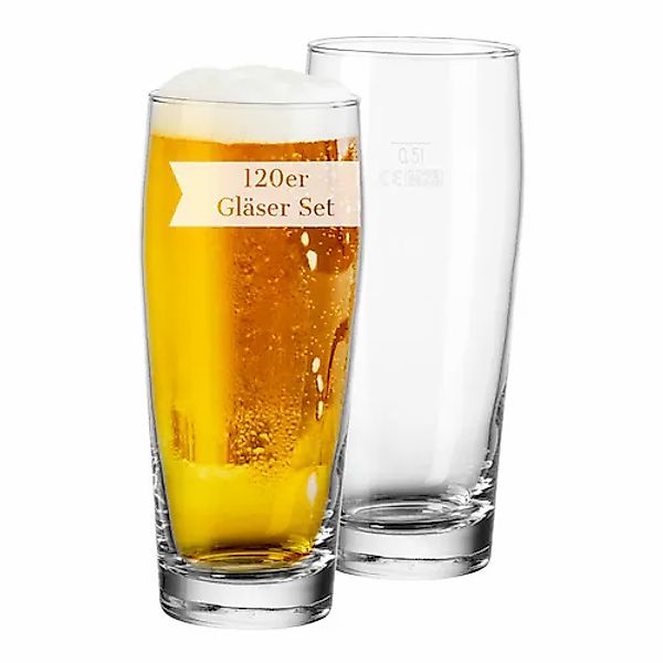 van Well Bierglas »Willi Becher geeicht 0,5 l 120er Set transparent« günstig online kaufen