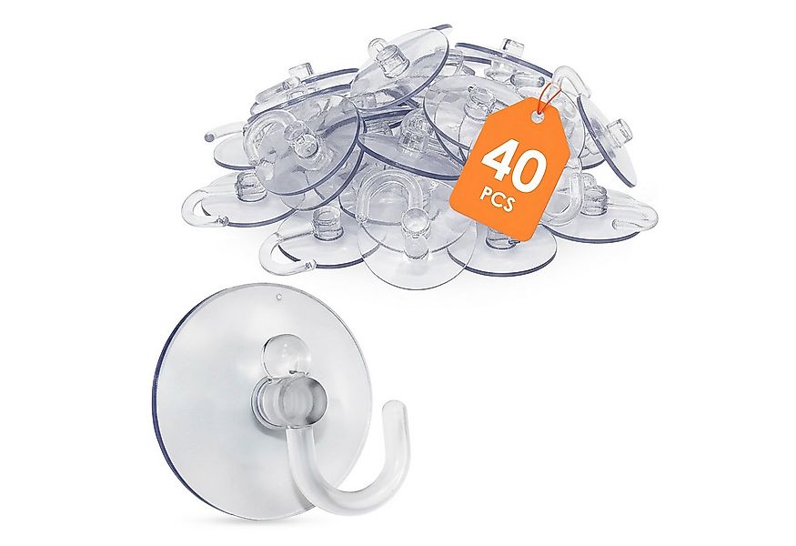 Spetebo Dekohaken Saugnapf mit Haken - 40 Stück, Badezimmer, Türen, Fenster günstig online kaufen