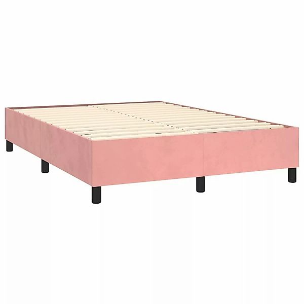 vidaXL Boxspringbett mit Matratze Rosa 140x190 cm Samt1469730 günstig online kaufen