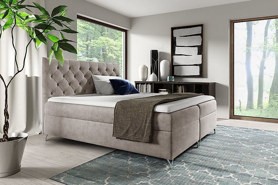 yourhouse24 Boxspringbett Guliette (mit zwei Bettkästen, Bonell-Matratze un günstig online kaufen