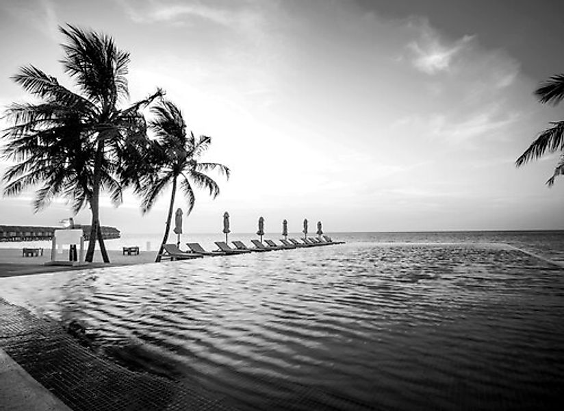 Papermoon Fototapete »Strand Schwarz & Weiß« günstig online kaufen