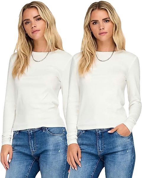 ONLY Langarmshirt (Spar Set, 2er-Pack) schlichtes günstig online kaufen
