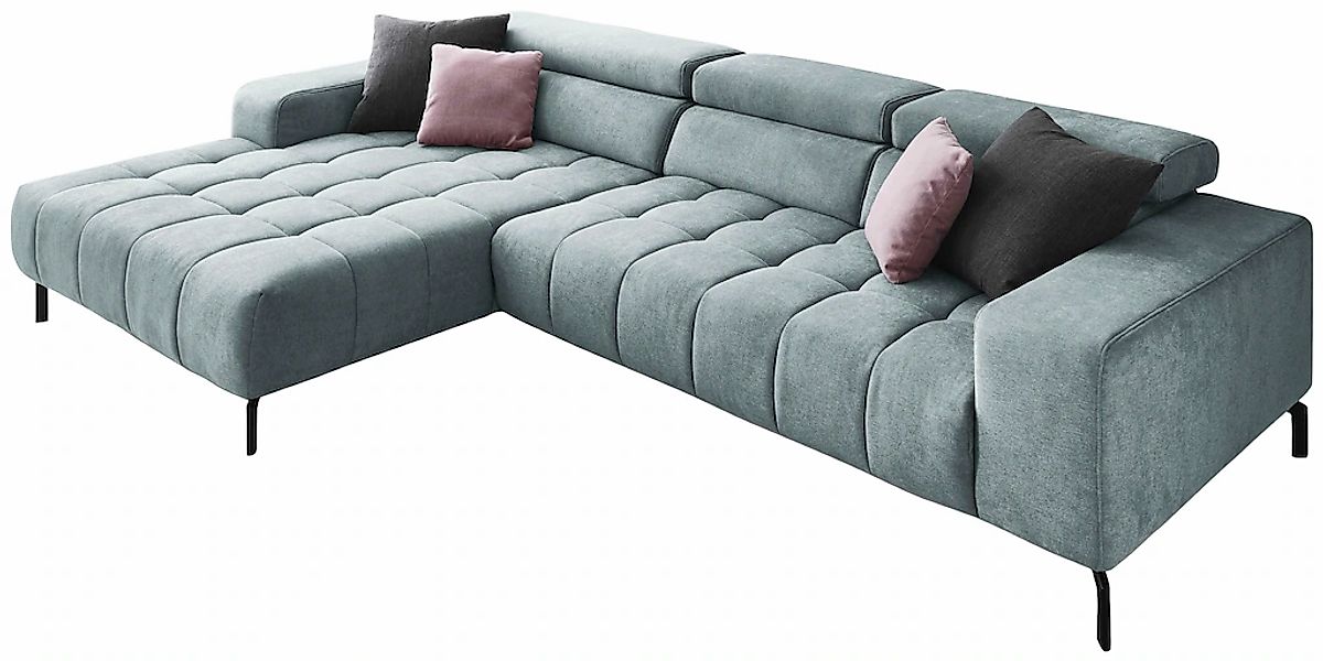 Die PlanBar Ecksofa "MP-IN18022 L-Form" mit Kopfteilverstellung & Zierkisse günstig online kaufen