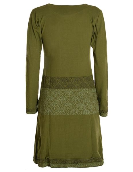 Vishes Jerseykleid Kleid Wasserfallkragen Bund bedruckt günstig online kaufen