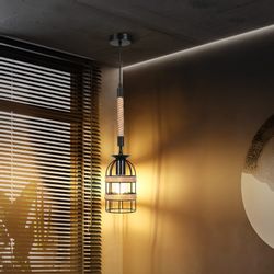 BlingBin Pendelleuchte Retro Hanfseil Pendelleuchte, E27 günstig online kaufen