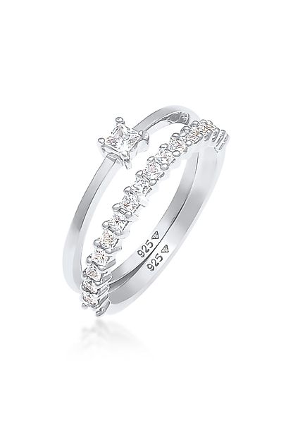 Elli Solitärring Solitär Zirkonia Stapelring (Set günstig online kaufen