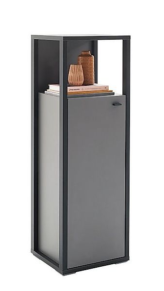 MCA furniture Vitrine Highboard Luxor klein, Royal Grey / anthrazit, LED Be günstig online kaufen