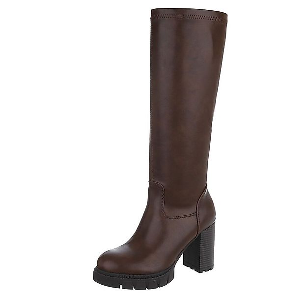 Ital-Design Elegante hohe Stiefel mit Blockabsatz für Damen High-Heel-Stief günstig online kaufen