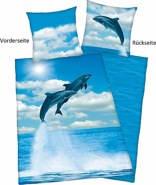 Herding Young Collection Wendebettwäsche "Delfine" 2 Stk. tlg. mit tollem M günstig online kaufen