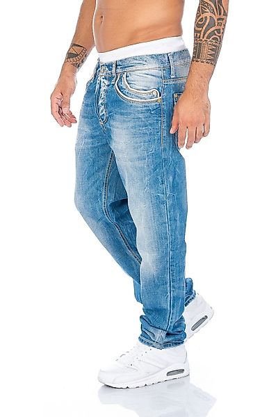 Cipo & Baxx Regular-fit-Jeans Herren Jeans Hose mit Kontrastnähten und styl günstig online kaufen